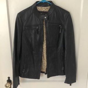 Blue Leather Jacket- never been worn